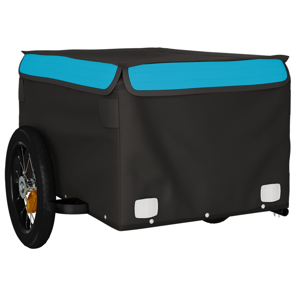 vidaXL Bike Trailer Black and Blue 30 kg Iron