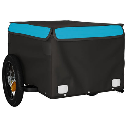 vidaXL Bike Trailer Black and Blue 30 kg Iron