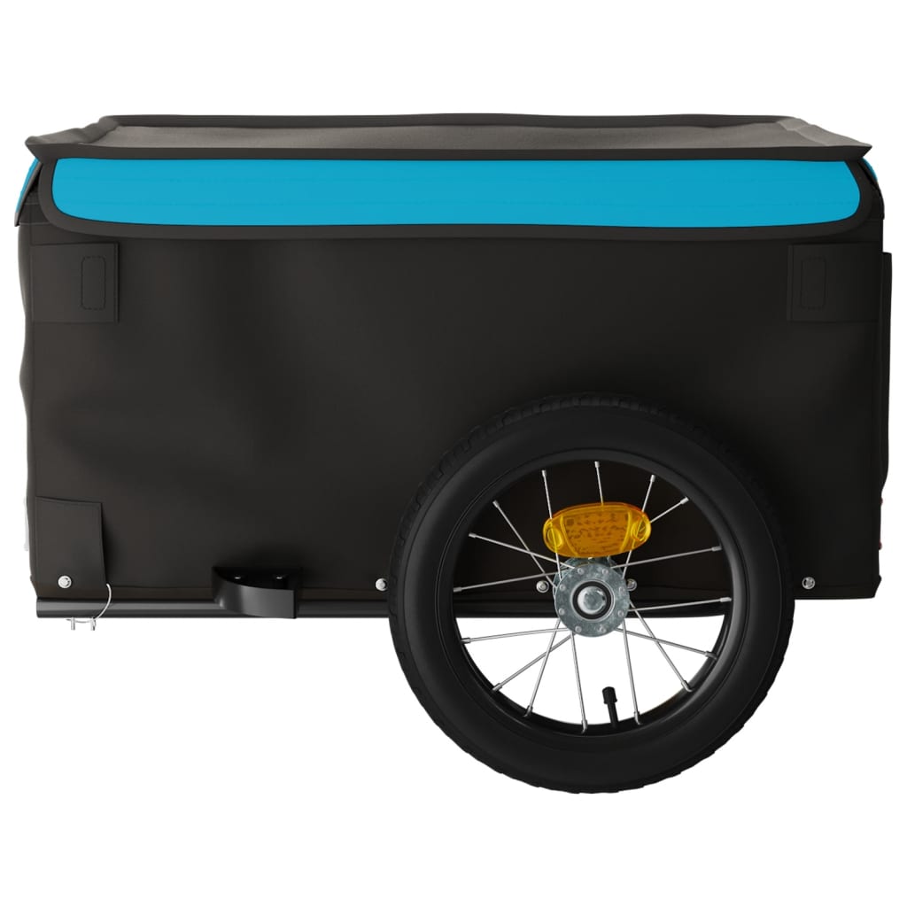 vidaXL Bike Trailer Black and Blue 30 kg Iron