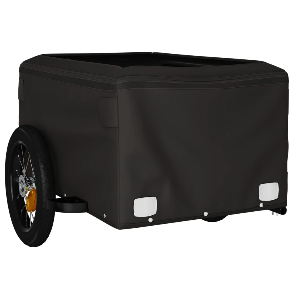 vidaXL Bike Trailer Black and Green 30 kg Iron