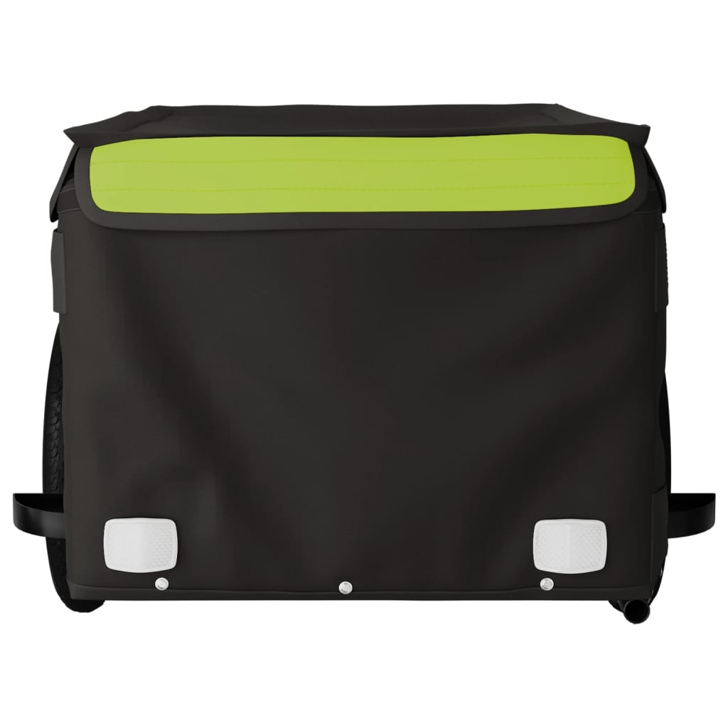 vidaXL Bike Trailer Black and Green 30 kg Iron
