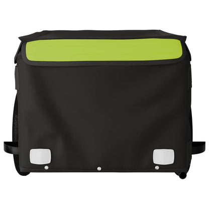vidaXL Bike Trailer Black and Green 30 kg Iron