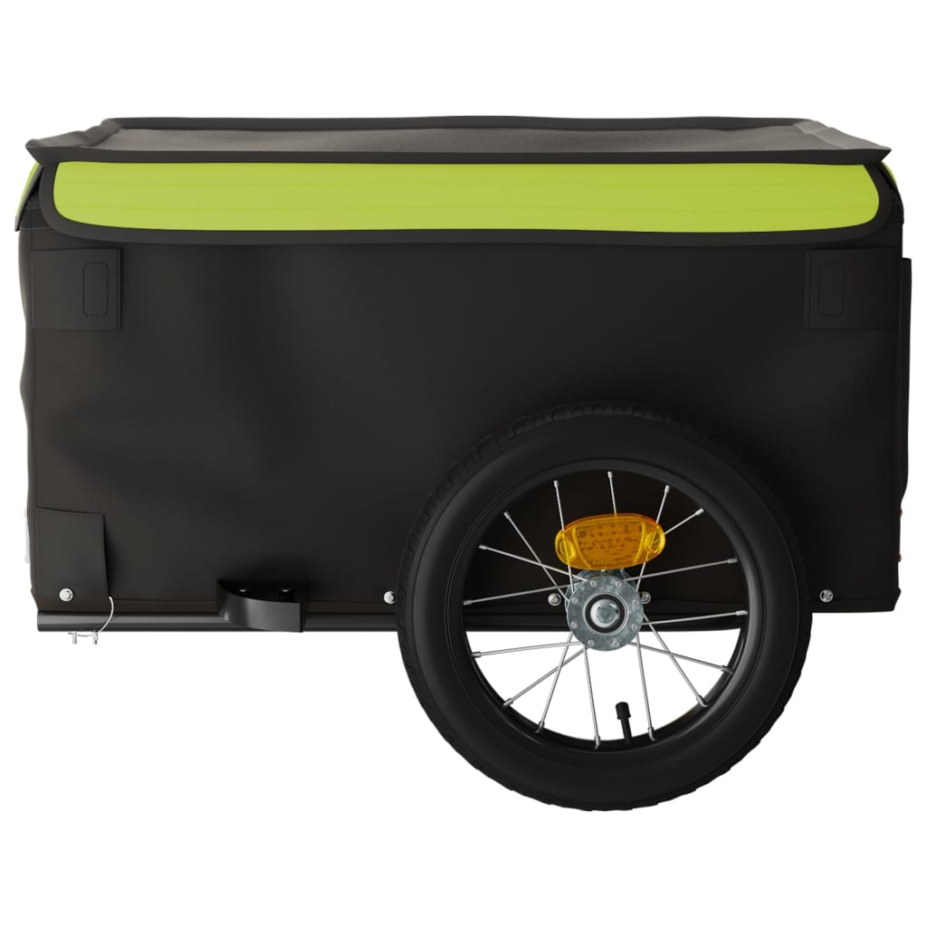 vidaXL Bike Trailer Black and Green 30 kg Iron