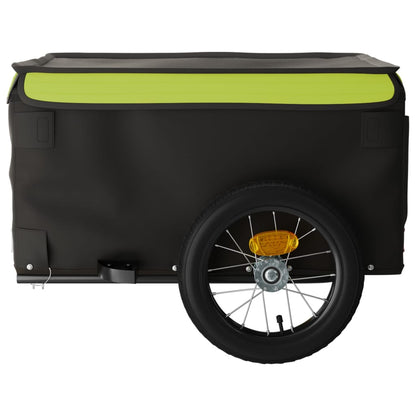vidaXL Bike Trailer Black and Green 30 kg Iron
