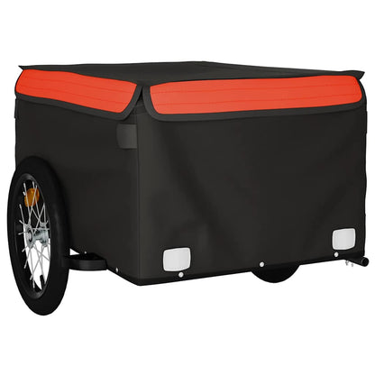 vidaXL Bike Trailer Black and Orange 45 kg Iron