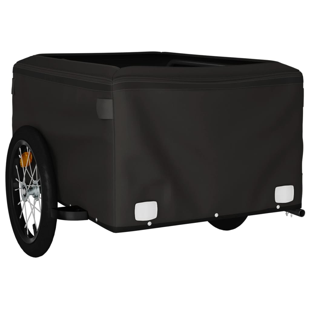 vidaXL Bike Trailer Black and Orange 45 kg Iron