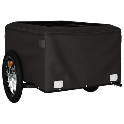 vidaXL Bike Trailer Black and Orange 45 kg Iron