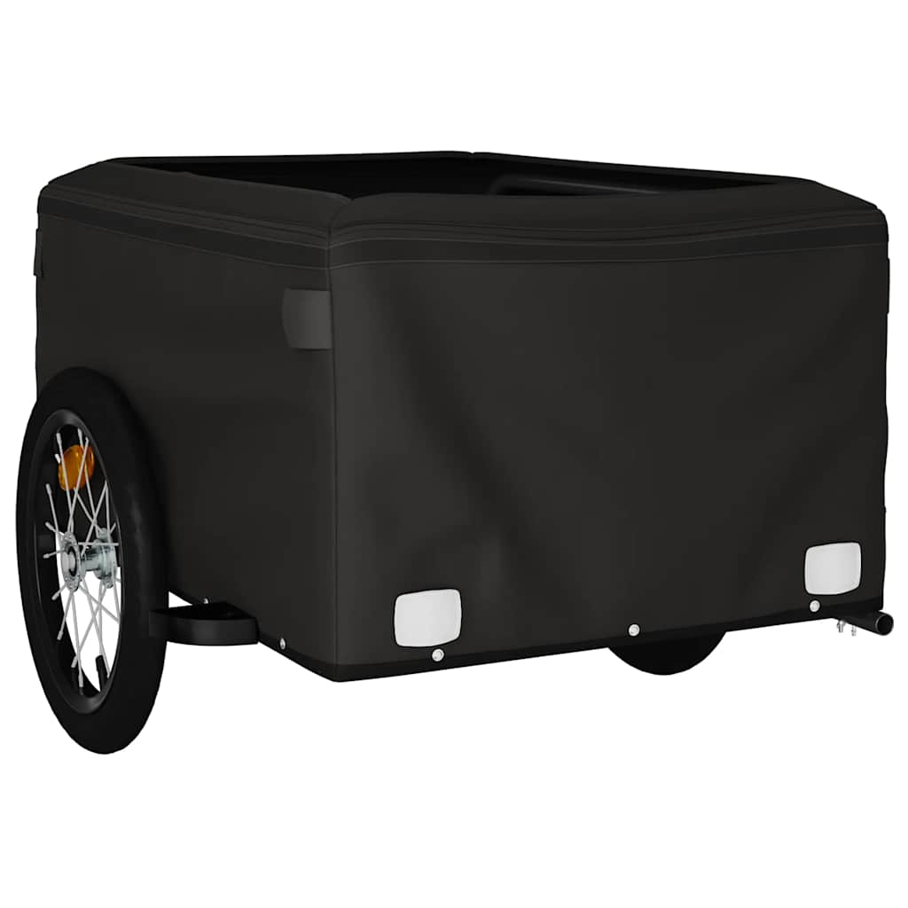 vidaXL Bike Trailer Black and Orange 45 kg Iron