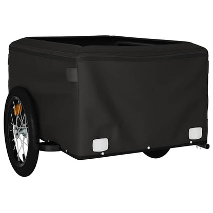 vidaXL Bike Trailer Black and Orange 45 kg Iron