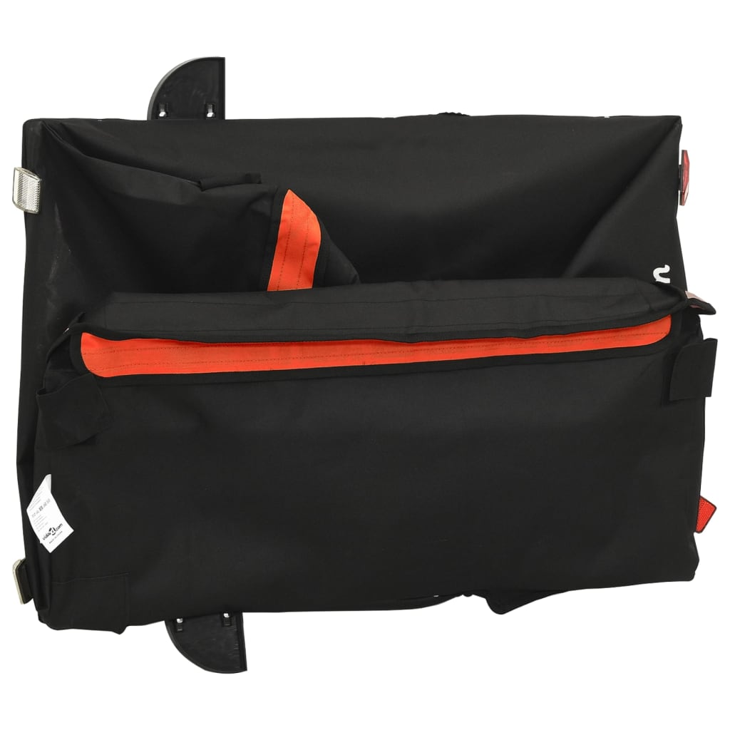 vidaXL Bike Trailer Black and Orange 45 kg Iron