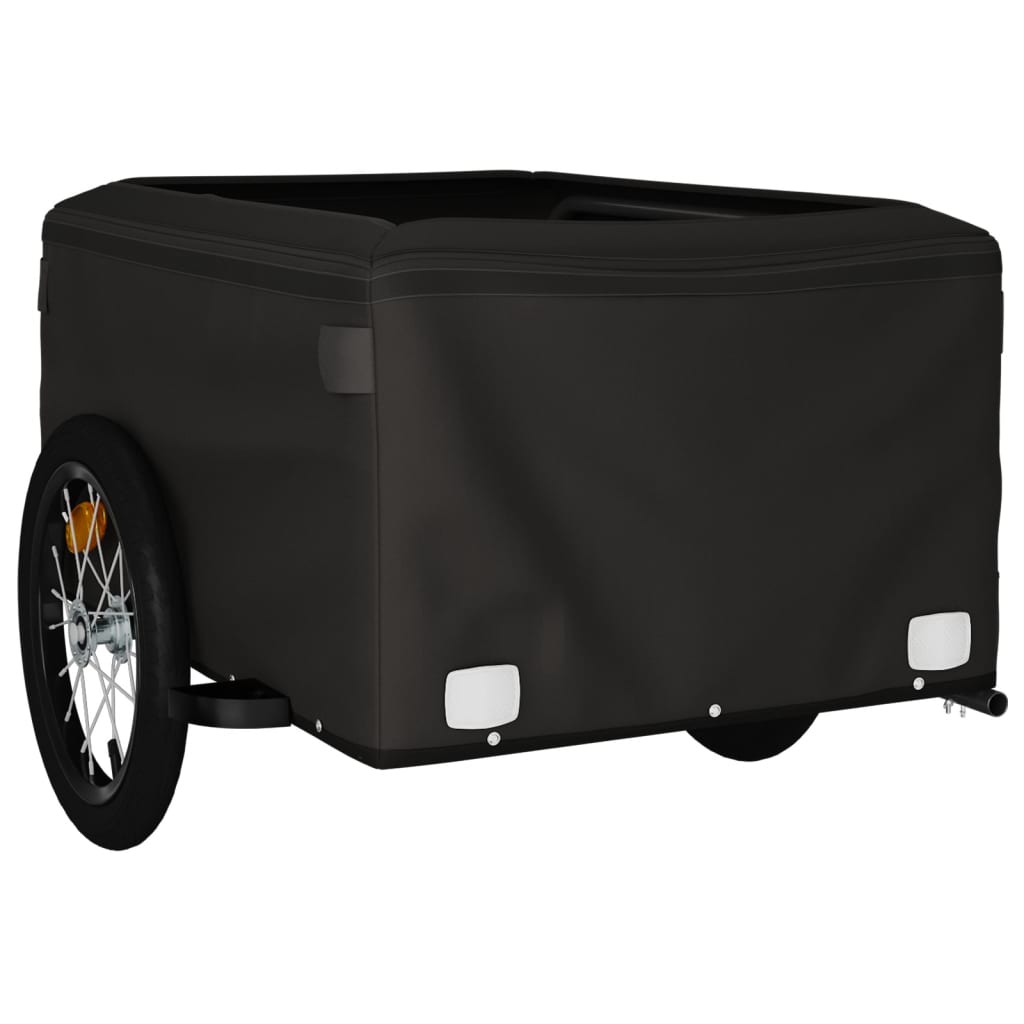 vidaXL Bike Trailer Black and Yellow 45 kg Iron