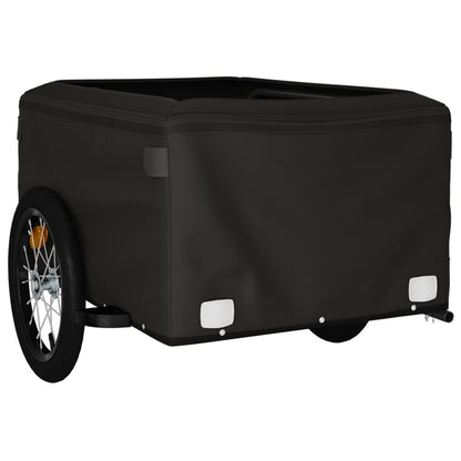 vidaXL Bike Trailer Black and Yellow 45 kg Iron