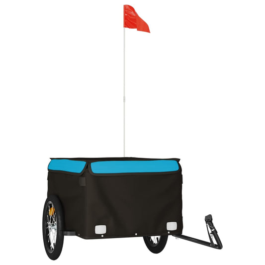 vidaXL Bike Trailer Black and Blue 45 kg Iron
