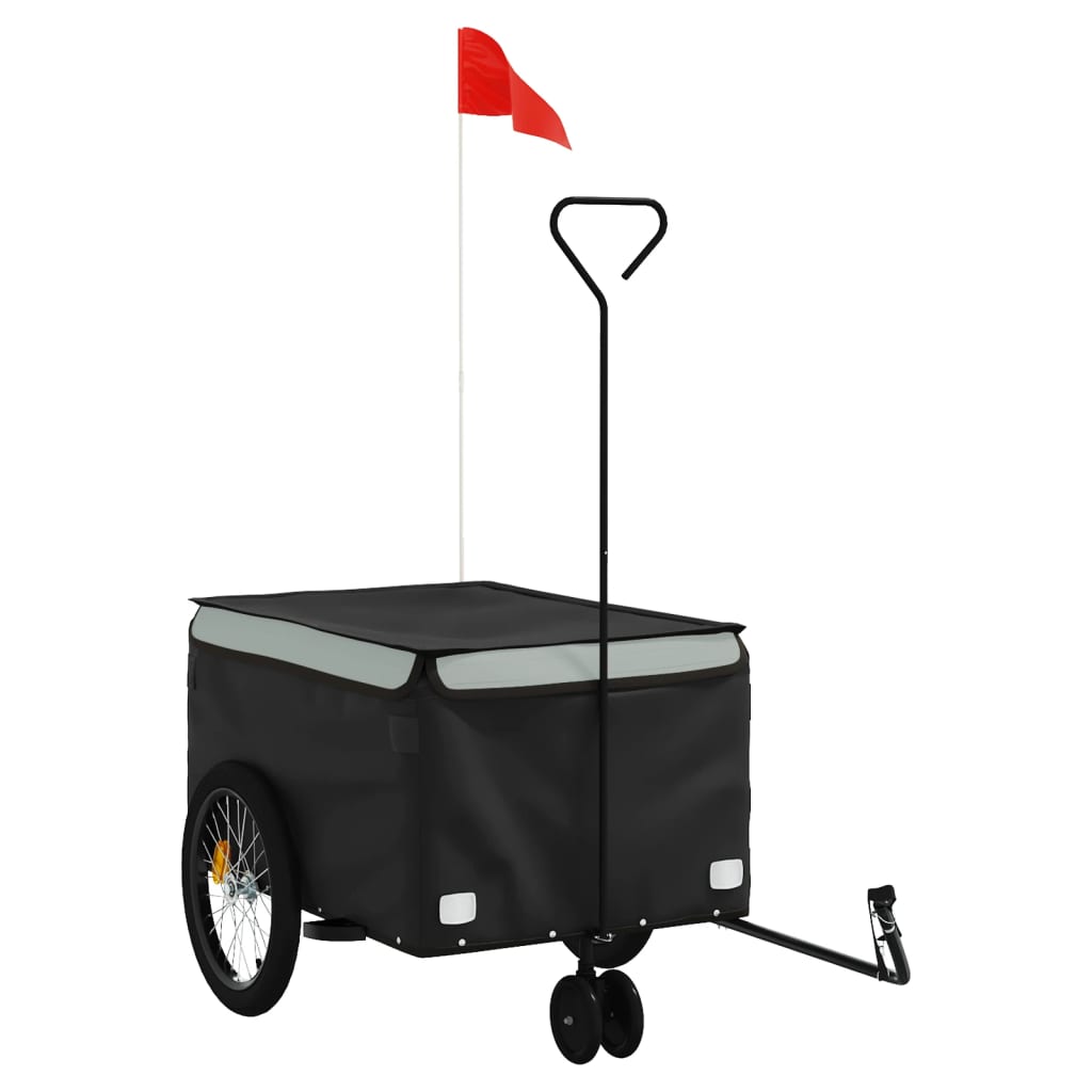 vidaXL Bike Trailer Black and Grey 30 kg Iron