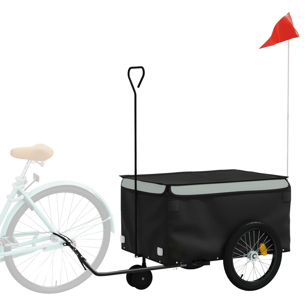 vidaXL Bike Trailer Black and Grey 30 kg Iron