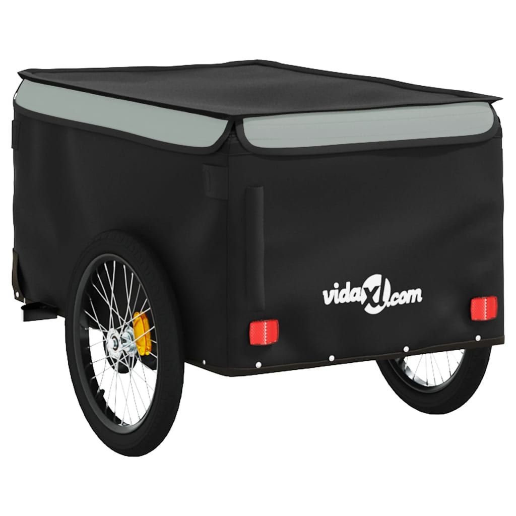 vidaXL Bike Trailer Black and Grey 30 kg Iron