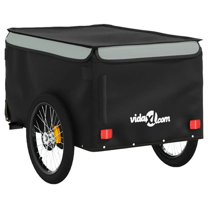 vidaXL Bike Trailer Black and Grey 30 kg Iron