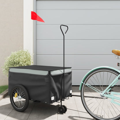 vidaXL Bike Trailer Black and Grey 30 kg Iron