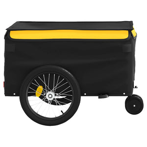 vidaXL Bike Trailer Black and Yellow 30 kg Iron