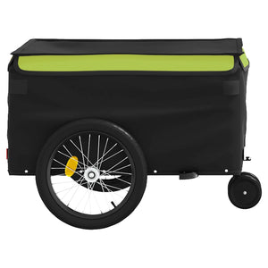 vidaXL Bike Trailer Black and Green 30 kg Iron