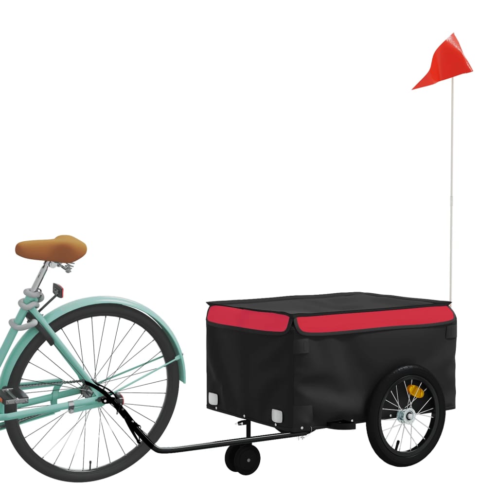 vidaXL Bike Trailer Black and Red 45 kg Iron