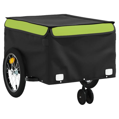 vidaXL Bike Trailer Black and Green 45 kg Iron