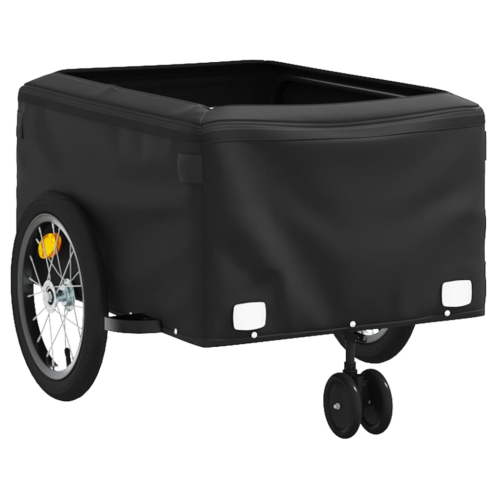 vidaXL Bike Trailer Black and Green 45 kg Iron