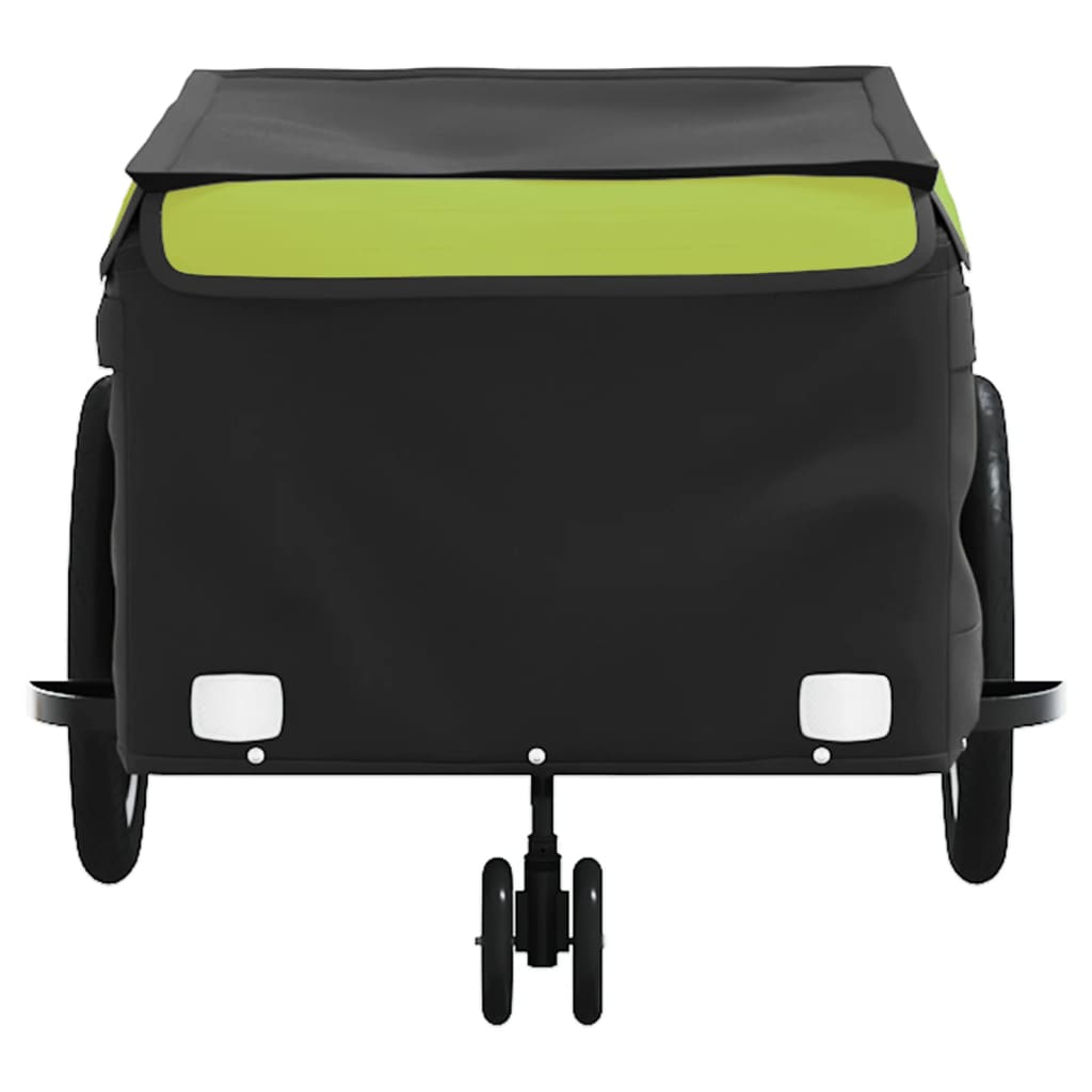 vidaXL Bike Trailer Black and Green 45 kg Iron