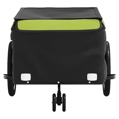 vidaXL Bike Trailer Black and Green 45 kg Iron