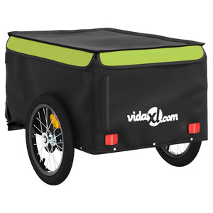 vidaXL Bike Trailer Black and Green 45 kg Iron
