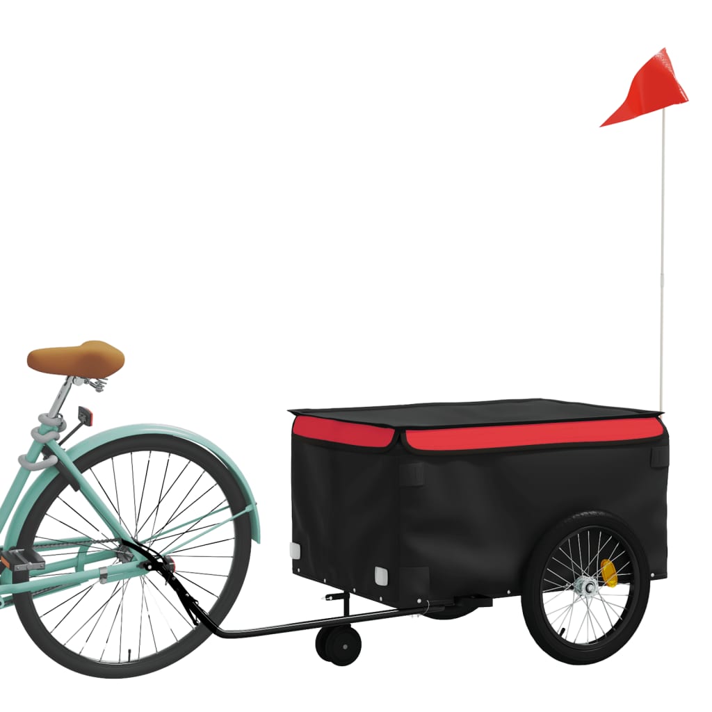 vidaXL Bike Trailer Black and Red 45 kg Iron