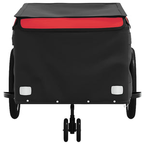 vidaXL Bike Trailer Black and Red 45 kg Iron