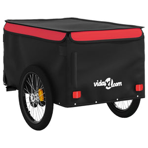 vidaXL Bike Trailer Black and Red 45 kg Iron