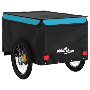 vidaXL Bike Trailer Black and Blue 45 kg Iron