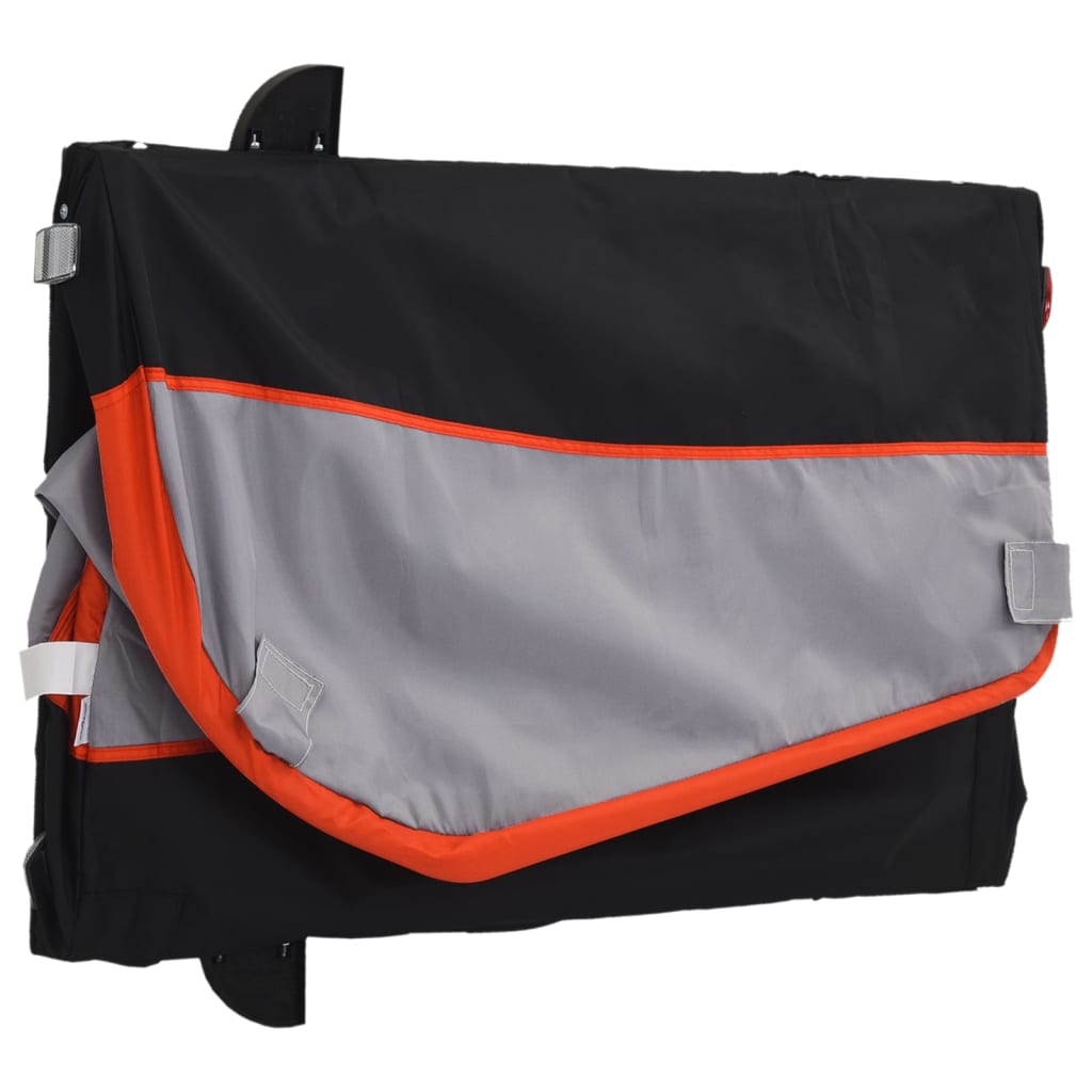 vidaXL Bike Trailer Black and Orange 30 kg Iron