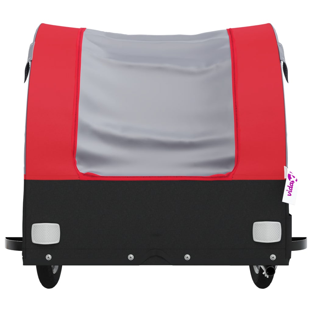 vidaXL Bike Trailer Black and Red 30 kg Iron