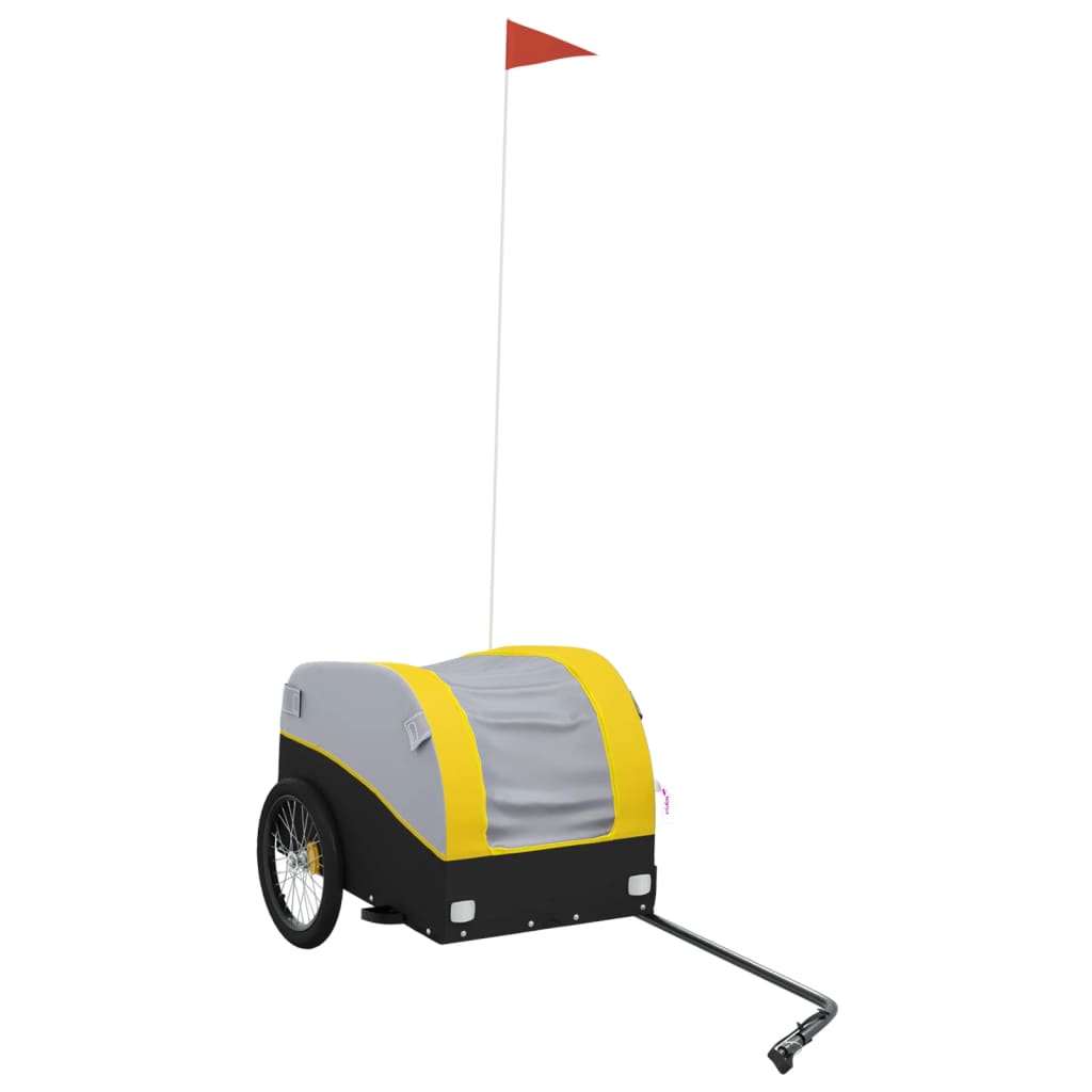 vidaXL Bike Trailer Black and Yellow 30 kg Iron