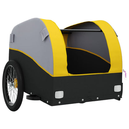 vidaXL Bike Trailer Black and Yellow 30 kg Iron