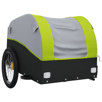 vidaXL Bike Trailer Black and Green 30 kg Iron
