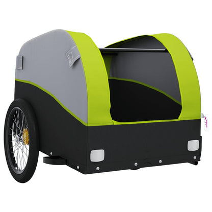 vidaXL Bike Trailer Black and Green 30 kg Iron