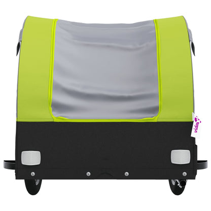 vidaXL Bike Trailer Black and Green 30 kg Iron
