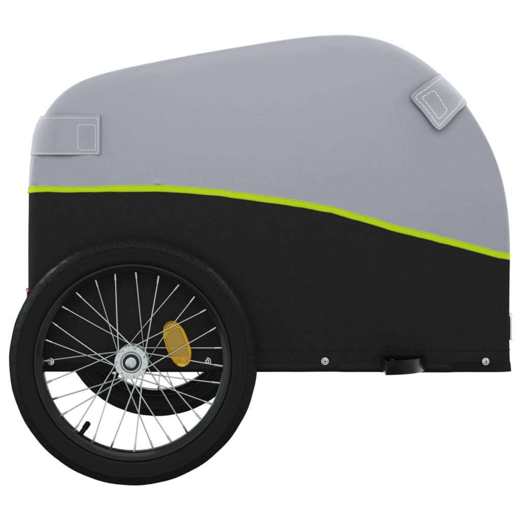 vidaXL Bike Trailer Black and Green 30 kg Iron