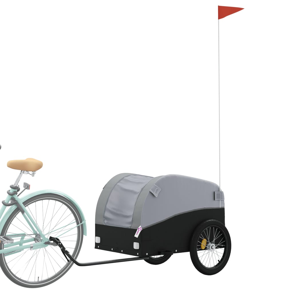 vidaXL Bike Trailer Black and Grey 45 kg Iron