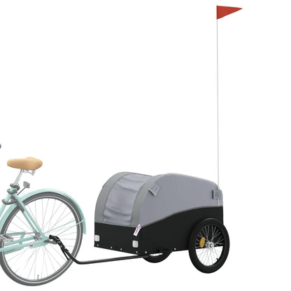 vidaXL Bike Trailer Black and Grey 45 kg Iron