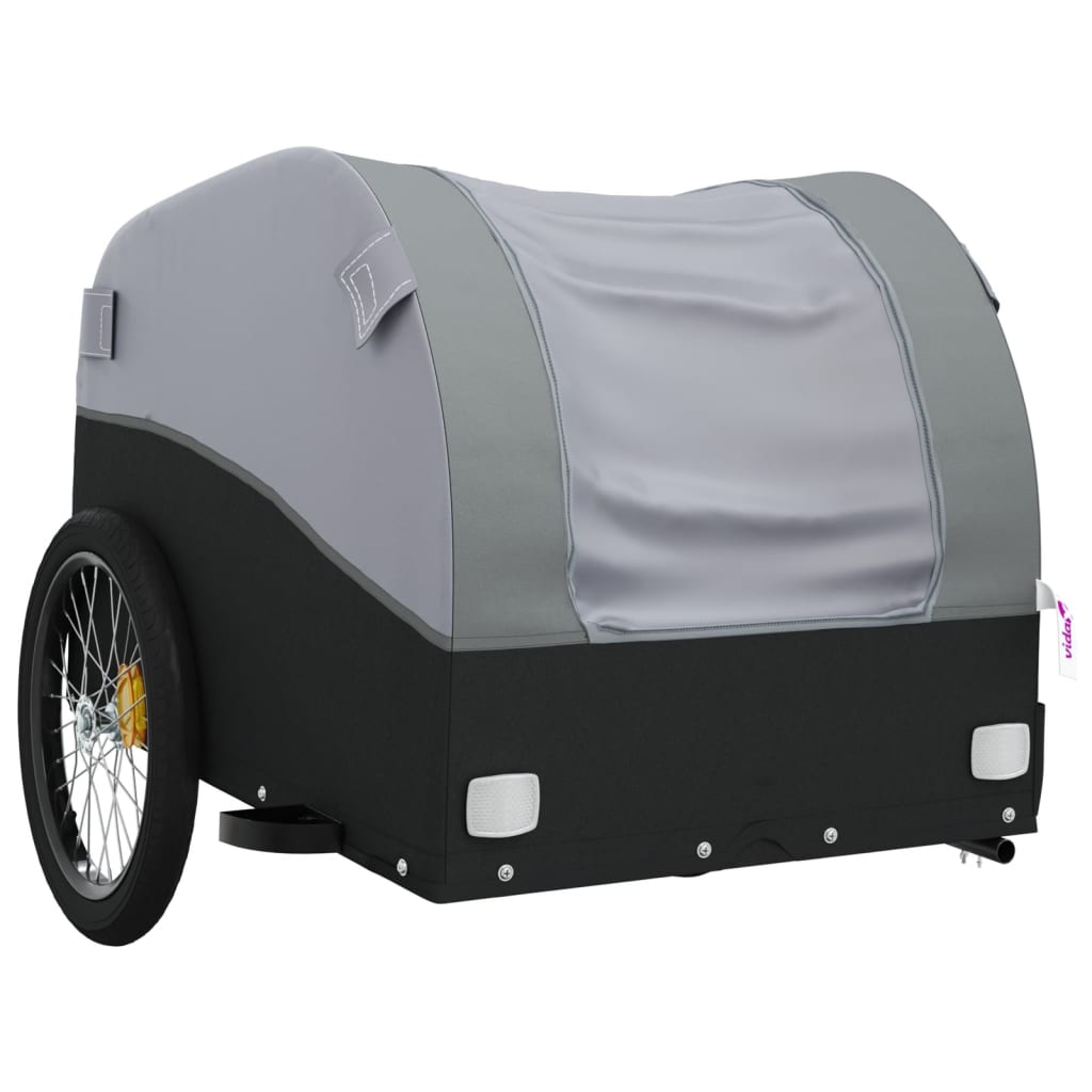 vidaXL Bike Trailer Black and Grey 45 kg Iron