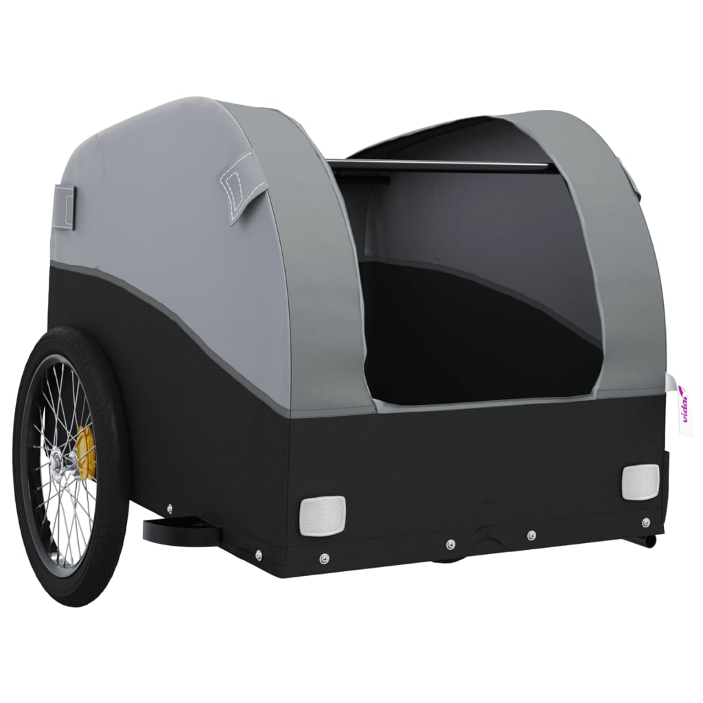 vidaXL Bike Trailer Black and Grey 45 kg Iron