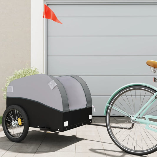 vidaXL Bike Trailer Black and Grey 45 kg Iron