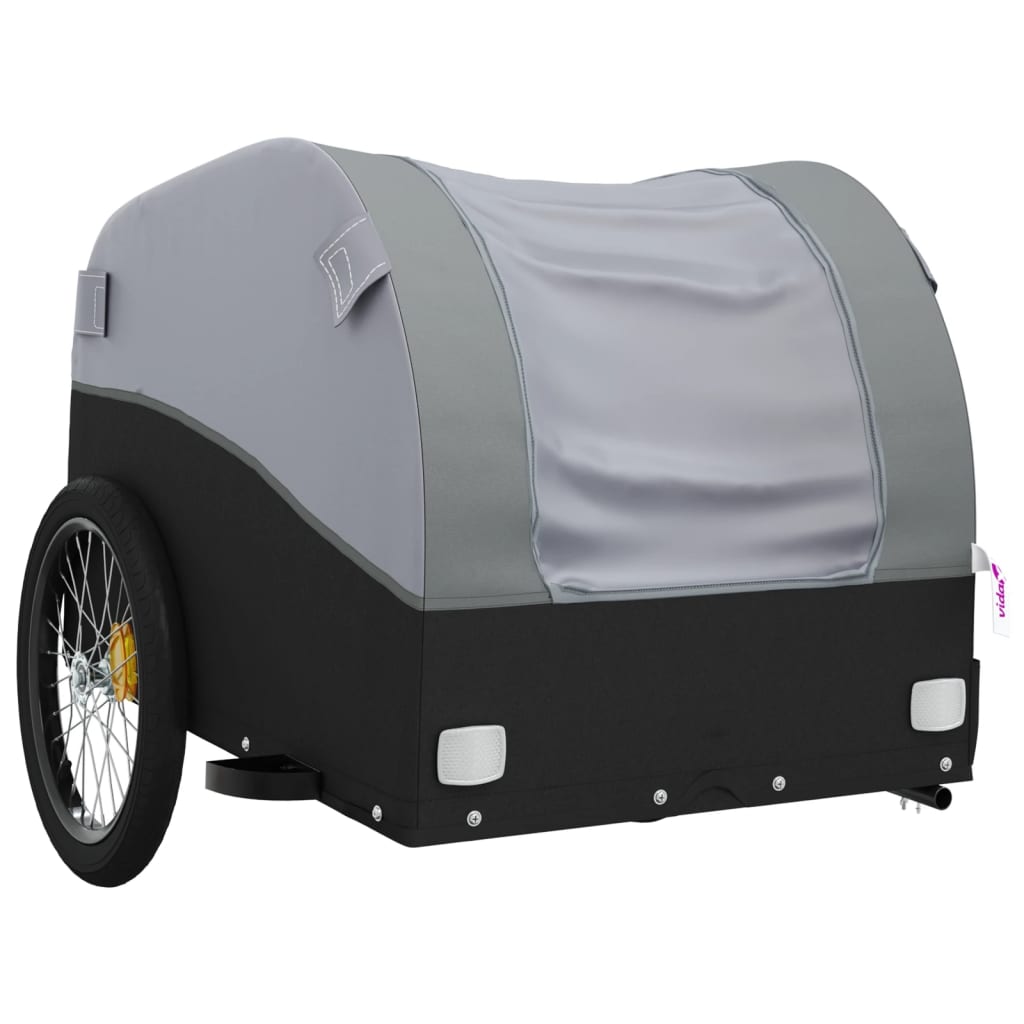 vidaXL Bike Trailer Black and Grey 45 kg Iron
