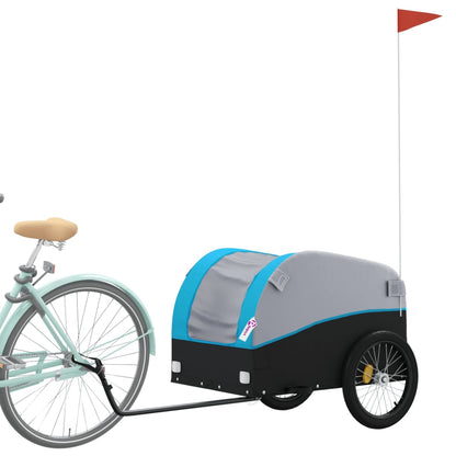 vidaXL Bike Trailer Black and Blue 45 kg Iron