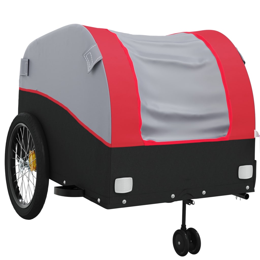 vidaXL Bike Trailer Black and Red 45 kg Iron
